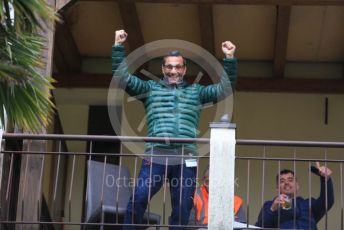 World © Octane Photographic Ltd. Formula 1 – Emilia Romagna Grand Prix – Imola, Italy. Friday 22nd April 2022 Qualifying. Fans in the buildings surrounding and overlooking the circuit