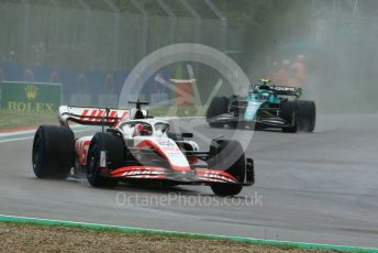 World © Octane Photographic Ltd. Formula 1 – Emilia Romagna Grand Prix – Imola, Italy. Friday 24th April 2022 Race. Haas F1 Team VF-22 - Kevin Magnussen and Aston Martin Aramco Cognizant F1 Team AMR22 - Sebastian Vettel.