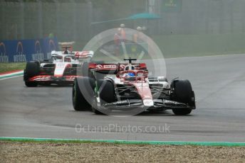 World © Octane Photographic Ltd. Formula 1 – Emilia Romagna Grand Prix – Imola, Italy. Friday 24th April 2022 Race. Alfa Romeo F1 Team Orlen C42 - Valtteri Bottas and Haas F1 Team VF-22 - Kevin Magnussen.
