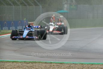 World © Octane Photographic Ltd. Formula 1 – Emilia Romagna Grand Prix – Imola, Italy. Friday 24th April 2022 Race. BWT Alpine F1 Team A522 - Fernando Alonso and Haas F1 Team VF-22 - Mick Schumacher