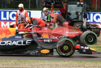World © Octane Photographic Ltd. Formula 1 – Emilia Romagna Grand Prix – Imola, Italy. Friday 24th April 2022 Race. Scuderia Ferrari F1-75 - Carlos Sainz and Oracle Red Bull Racing RB18 – Max Verstappen.
