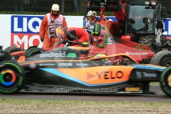 World © Octane Photographic Ltd. Formula 1 – Emilia Romagna Grand Prix – Imola, Italy. Friday 24th April 2022 Race. Scuderia Ferrari F1-75 - Carlos Sainz and McLaren F1 Team MCL36 - Lando Norris.