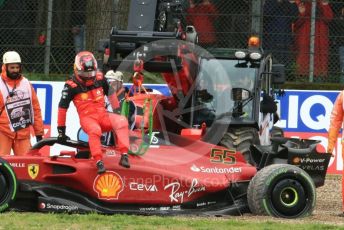 World © Octane Photographic Ltd. Formula 1 – Emilia Romagna Grand Prix – Imola, Italy. Friday 24th April 2022 Race. Scuderia Ferrari F1-75 - Carlos Sainz retires.