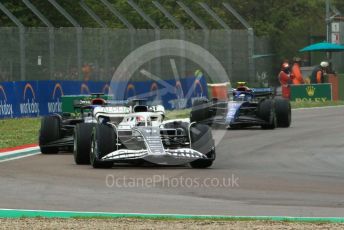 World © Octane Photographic Ltd. Formula 1 – Emilia Romagna Grand Prix – Imola, Italy. Friday 24th April 2022 Race. Scuderia AlphaTauri AT03 - Pierre Gasly, Williams Racing FW44 - Alex Albon and Williams Racing FW44 - Nicholas Latifi.
