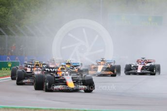 World © Octane Photographic Ltd. Formula 1 – Emilia Romagna Grand Prix – Imola, Italy. Friday 24th April 2022 Race. Oracle Red Bull Racing RB18 – Max Verstappen leads from the start as Sergio Perez takes 2nd place.