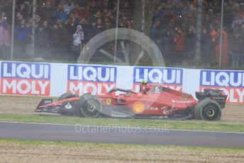 World © Octane Photographic Ltd. Formula 1 – Emilia Romagna Grand Prix – Imola, Italy. Friday 24th April 2022 Race. Scuderia Ferrari F1-75 - Carlos Sainz after contact with the McLaren of Daniel Ricciardo.