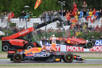 World © Octane Photographic Ltd. Formula 1 – Emilia Romagna Grand Prix – Imola, Italy. Friday 24th April 2022 Race. Scuderia Ferrari F1-75 - Carlos Sainz and Oracle Red Bull Racing RB18 – Max Verstappen..