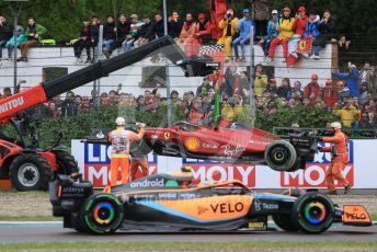 World © Octane Photographic Ltd. Formula 1 – Emilia Romagna Grand Prix – Imola, Italy. Friday 24th April 2022 Race. Scuderia Ferrari F1-75 - Carlos Sainz and McLaren F1 Team MCL36 - Lando Norris.