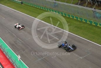 World © Octane Photographic Ltd. Formula 1 – Emilia Romagna Grand Prix – Imola, Italy. Friday 24th April 2022 Race. Williams Racing FW44 - Nicholas Latifi and Haas F1 Team VF-22 - Mick Schumacher.