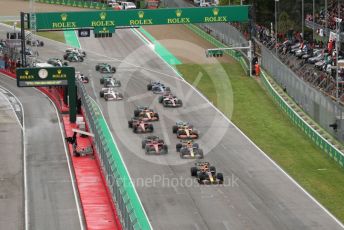 World © Octane Photographic Ltd. Formula 1 – Emilia Romagna Grand Prix – Imola, Italy. Friday 24th April 2022 Race. Oracle Red Bull Racing RB18 – Max Verstappen leads from the start as Sergio Perez takes 2nd place.