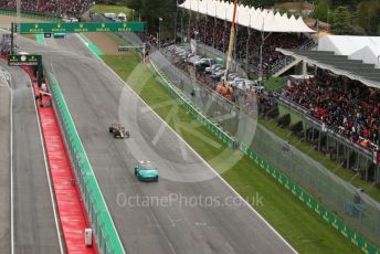 World © Octane Photographic Ltd. Formula 1 – Emilia Romagna Grand Prix – Imola, Italy. Friday 24th April 2022 Race. Oracle Red Bull Racing RB18 – Max Verstappen and Aston Martin F1 safety car.