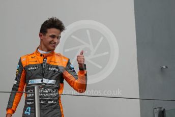 World © Octane Photographic Ltd. Formula 1 – Emilia Romagna Grand Prix – Imola, Italy. Friday 24th April 2022 Podium. McLaren F1 Team MCL36 - Lando Norris.