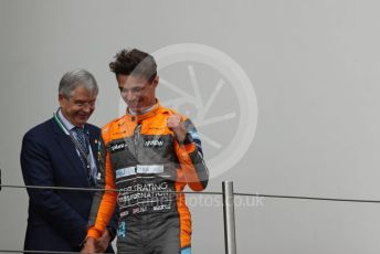 World © Octane Photographic Ltd. Formula 1 – Emilia Romagna Grand Prix – Imola, Italy. Friday 24th April 2022 Podium. McLaren F1 Team MCL36 - Lando Norris.