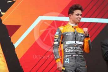 World © Octane Photographic Ltd. Formula 1 – Emilia Romagna Grand Prix – Imola, Italy. Friday 24th April 2022 Podium. McLaren F1 Team MCL36 - Lando Norris.