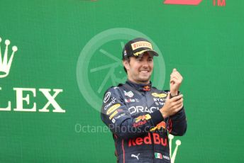 World © Octane Photographic Ltd. Formula 1 – Emilia Romagna Grand Prix – Imola, Italy. Friday 24th April 2022 Podium. Oracle Red Bull Racing RB18 – Sergio Perez.