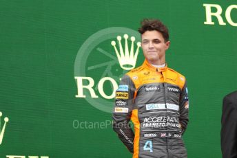 World © Octane Photographic Ltd. Formula 1 – Emilia Romagna Grand Prix – Imola, Italy. Friday 24th April 2022 Podium. McLaren F1 Team MCL36 - Lando Norris.