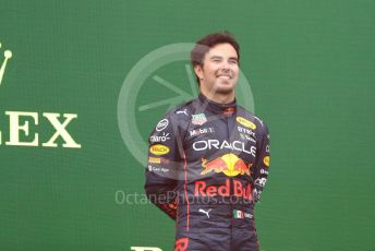 World © Octane Photographic Ltd. Formula 1 – Emilia Romagna Grand Prix – Imola, Italy. Friday 24th April 2022 Podium. Oracle Red Bull Racing RB18 – Sergio Perez.