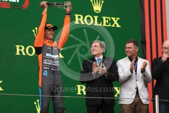 World © Octane Photographic Ltd. Formula 1 – Emilia Romagna Grand Prix – Imola, Italy. Friday 24th April 2022 Podium. McLaren F1 Team MCL36 - Lando Norris.