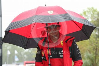 World © Octane Photographic Ltd. Formula 1 – Emilia Romagna Grand Prix – Imola, Italy. Friday 22nd April 2022 Paddock and Setup. Scuderia Ferrari F1-75 - Carlos Sainz.