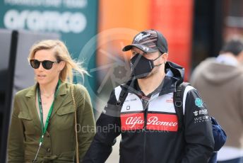 World © Octane Photographic Ltd. Formula 1 – Emilia Romagna Grand Prix – Imola, Italy. Sunday 24th April 2022 Paddock. Alfa Romeo F1 Team Orlen C42 - Valtteri Bottas and girlfriend Olympic cyclist Tiffany Cromwell.