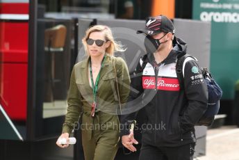 World © Octane Photographic Ltd. Formula 1 – Emilia Romagna Grand Prix – Imola, Italy. Sunday 24th April 2022 Paddock. Alfa Romeo F1 Team Orlen C42 - Valtteri Bottas and girlfriend Olympic cyclist Tiffany Cromwell.