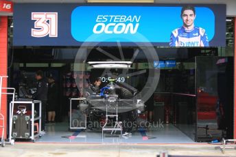 World © Octane Photographic Ltd. Formula 1 – Emilia Romagna Grand Prix – Imola, Italy. Thursday 21st April 2022 Paddock and Setup. BWT Alpine F1 Team A522 Esteban Ocon.