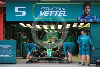 World © Octane Photographic Ltd. Formula 1 – Emilia Romagna Grand Prix – Imola, Italy. Thursday 21st April 2022 Paddock and Setup.Aston Martin Aramco Cognizant F1 Team AMR22 Sebastien Vettel