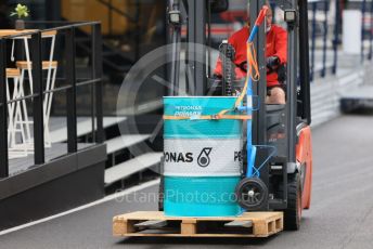 World © Octane Photographic Ltd. Formula 1 – Emilia Romagna Grand Prix – Imola, Italy. Thursday 21st April 2022 Paddock and Setup. Mercedes Petronas fuel drum