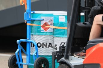 World © Octane Photographic Ltd. Formula 1 – Emilia Romagna Grand Prix – Imola, Italy. Thursday 21st April 2022 Paddock and Setup. Mercedes Petronas fuel drum