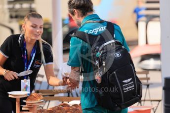 World © Octane Photographic Ltd. Formula 1 – French Grand Prix - Paul Ricard - Le Castellet. Friday 22nd July 2022 Paddock. Aston Martin at the patisserie.