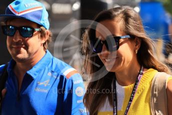 World © Octane Photographic Ltd. Formula 1 – French Grand Prix - Paul Ricard - Le Castellet. Friday 22nd July 2022 Paddock. BWT Alpine F1 Team A522 - Fernando Alonso and partner Andrea Schlager.