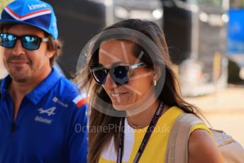 World © Octane Photographic Ltd. Formula 1 – French Grand Prix - Paul Ricard - Le Castellet. Friday 22nd July 2022 Paddock. BWT Alpine F1 Team A522 - Fernando Alonso and partner Andrea Schlager.