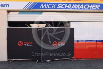World © Octane Photographic Ltd. Formula 1 – French Grand Prix - Paul Ricard - Le Castellet. Friday 22nd July 2022 Paddock. Haas F1 Team VF-22 - Mick Schumacher garage closed.