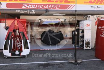 World © Octane Photographic Ltd. Formula 1 – French Grand Prix - Paul Ricard - Le Castellet. Friday 22nd July 2022 Paddock. Alfa Romeo F1 Team Orlen C42 - Guanyu Zhou closed garage