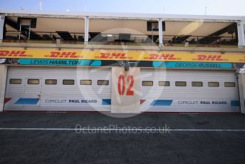 World © Octane Photographic Ltd. Formula 1 – French Grand Prix - Paul Ricard - Le Castellet. Friday 22nd July 2022 Paddock. Mercedes-AMG Petronas F1 Team F1 W13 - Lewis Hamilton and George Russell.