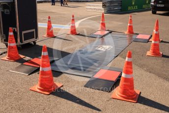 World © Octane Photographic Ltd. Formula 1 – French Grand Prix - Paul Ricard - Le Castellet. Friday 22nd July 2022 Paddock. FIA weigh bridge.