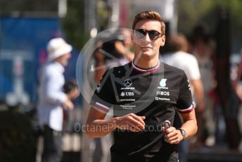 World © Octane Photographic Ltd. Formula 1 – French Grand Prix - Paul Ricard - Le Castellet. Friday 22nd July 2022 Paddock. Mercedes-AMG Petronas F1 Team F1 W13 - George Russell.