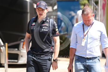 World © Octane Photographic Ltd. Formula 1 – French Grand Prix - Paul Ricard - Le Castellet. Friday 22nd July 2022 Paddock. Oracle Red Bull Racing RB18 – Max Verstappen and father Jos.