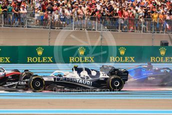 World © Octane Photographic Ltd. Formula 1 – French Grand Prix - Paul Ricard - Le Castellet. Sunday 24th July 2022 Race. Scuderia AlphaTauri AT03 - Yuki Tsunoda gets spun.