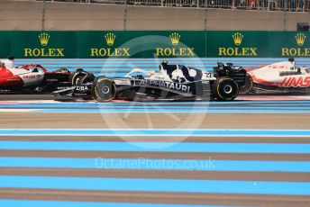 World © Octane Photographic Ltd. Formula 1 – French Grand Prix - Paul Ricard - Le Castellet. Sunday 24th July 2022 Race. Scuderia AlphaTauri AT03 - Yuki Tsunoda gets spun.