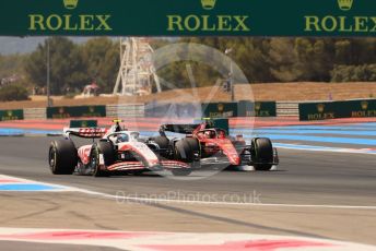 World © Octane Photographic Ltd. Formula 1 – French Grand Prix - Paul Ricard - Le Castellet. Sunday 24th July 2022 Race. Haas F1 Team VF-22 - Mick Schumacher and Scuderia Ferrari F1-75 - Carlos Sainz.