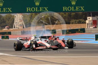 World © Octane Photographic Ltd. Formula 1 – French Grand Prix - Paul Ricard - Le Castellet. Sunday 24th July 2022 Race. Haas F1 Team VF-22 - Mick Schumacher and Scuderia Ferrari F1-75 - Carlos Sainz.