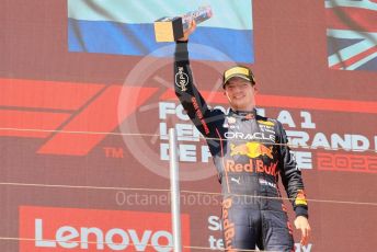 World © Octane Photographic Ltd. Formula 1 – French Grand Prix - Paul Ricard - Le Castellet. Sunday 24th July 2022 Podium. Oracle Red Bull Racing RB18 – Max Verstappen.