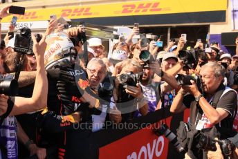 World © Octane Photographic Ltd. Formula 1 – French Grand Prix - Paul Ricard - Le Castellet. Sunday 24th July 2022 Parc Ferme. Oracle Red Bull Racing RB18 – Max Verstappen.