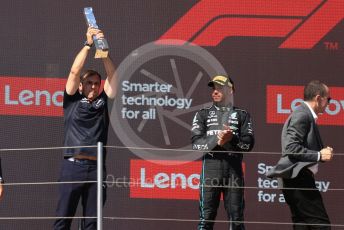 World © Octane Photographic Ltd. Formula 1 – French Grand Prix - Paul Ricard - Le Castellet. Sunday 24th July 2022 Podium. Mercedes-AMG Petronas F1 Team F1 W13 - Lewis Hamilton. and Oracle Red Bull Technical Director - Pierre Wache
