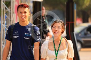 World © Octane Photographic Ltd. Formula 1 – French Grand Prix - Paul Ricard - Le Castellet. Saturday 23rd July 2022 Paddock. Williams Racing FW44 - Alex Albon and girlfriend Lily Muni.