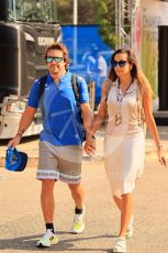 World © Octane Photographic Ltd. Formula 1 – French Grand Prix - Paul Ricard - Le Castellet. Saturday 23rd July 2022 Paddock. BWT Alpine F1 Team A522 - Fernando Alonso and partner Andrea Schlager.