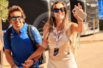 World © Octane Photographic Ltd. Formula 1 – French Grand Prix - Paul Ricard - Le Castellet. Saturday 23rd July 2022 Paddock. BWT Alpine F1 Team A522 - Fernando Alonso and partner Andrea Schlager.