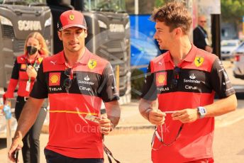 World © Octane Photographic Ltd. Formula 1 – French Grand Prix - Paul Ricard - Le Castellet. Saturday 23rd July 2022 Paddock. Scuderia Ferrari F1-75 - Carlos Sainz and Charles Leclerc.