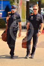 World © Octane Photographic Ltd. Formula 1 – French Grand Prix - Paul Ricard - Le Castellet. Saturday 23rd July 2022 Paddock. Oracle Red Bull Racing Team Principal - Christian Horner and Chief Technology Officer - Adrian Newey